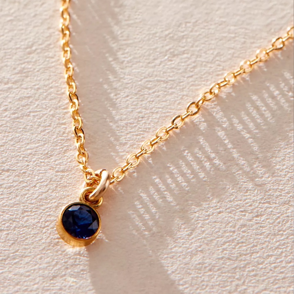 Free People set & stones birthstone charm necklace